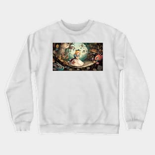 Alice in Wonderland. "Tea Party with the Mad Hatter and the Cheshire Cat" Crewneck Sweatshirt